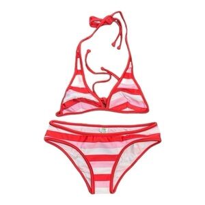 Agua Doce Striped Halter Neck Bikini NWT